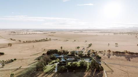 Drone Shot Homestead & Gardens in Summer - Mount William Station