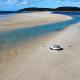 Drone shot of beach and Jeep - 4WD Hinterland Adventure Sunny Jeeps